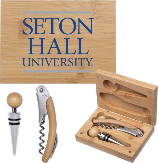 Seton Hall University Bamboo Wine Tool Set