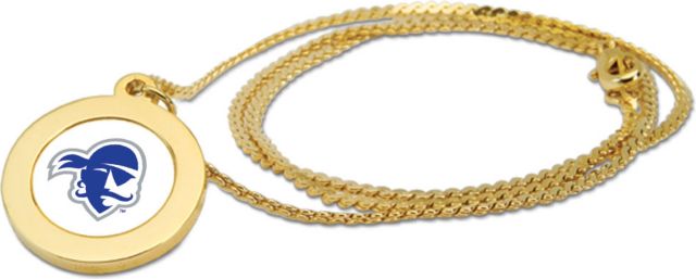 CSI Gold Pendant Necklace With Colored Medallian - ONLINE ONLY
