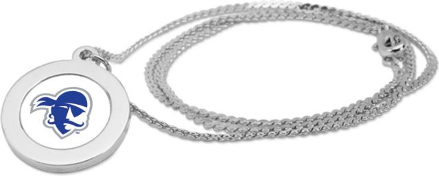 CSI Silver Pendant Necklace With Colored Medallian - ONLINE ONLY