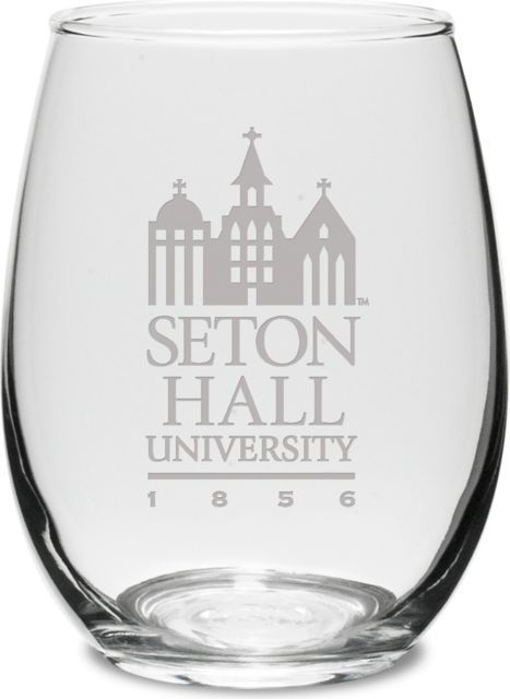 Seton Hall University 15 oz. Stemless Wine Glass