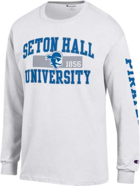 Men's Champion Blue Seton Hall Pirates Jersey Long Sleeve T-Shirt