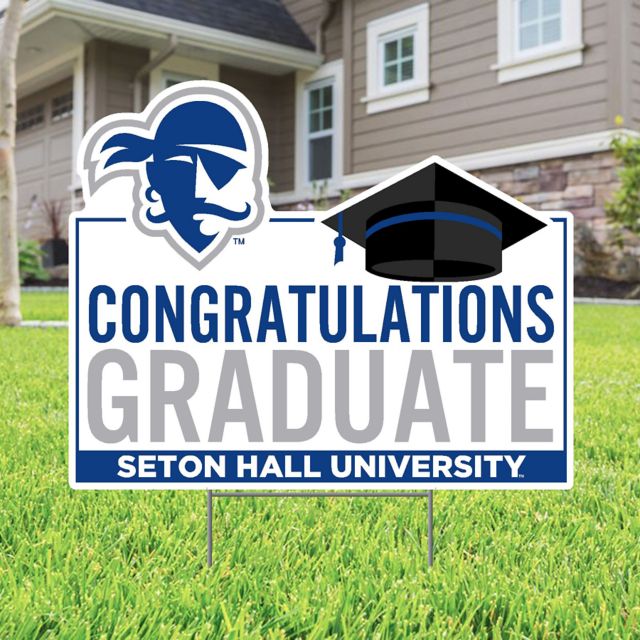 Seton Hall University Grad Lawn Sign with Stakes