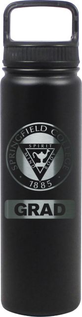 24 oz Matte Black Stainless Steel Water Bottle Grad