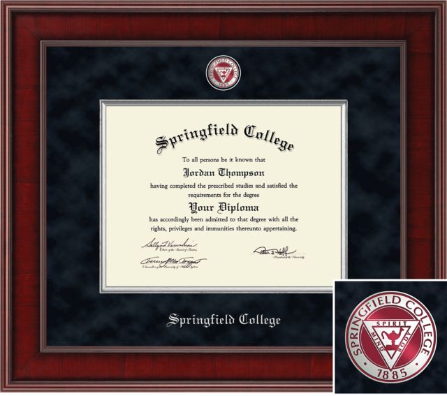 Springfield College, Presidential Diploma Frame. Bachelors, Masters.