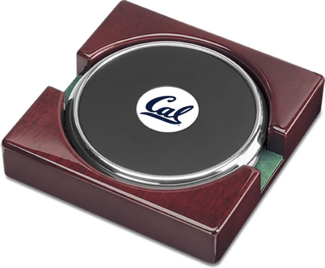 CSI  Set Of 2 Silver Round Coaster Gift Boxed With Colored Medallion - ONLINE ONLY