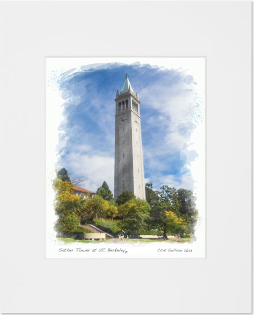 Sather Tower at Berkeley Watercolor Print