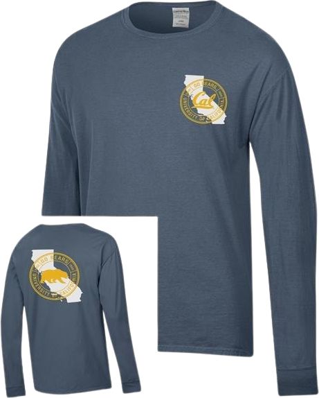 University of California Berkeley Slogan Comfort Wash Garment Dyed Long Sleeve T-Shirt
