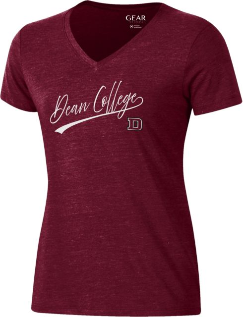 Dean College Bulldogs Women's V-Neck Short Sleeve T-Shirt