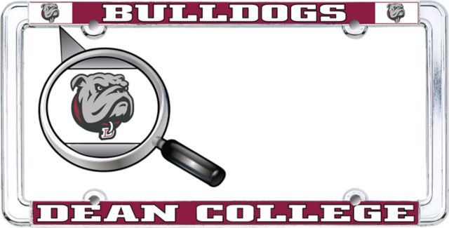 Dean College Bulldogs Thin Dome License Plate Frame