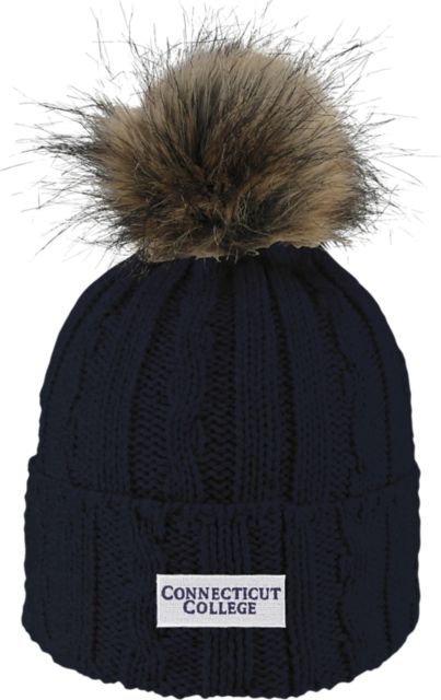 Connecticut College Women's Fur Pom Beanie