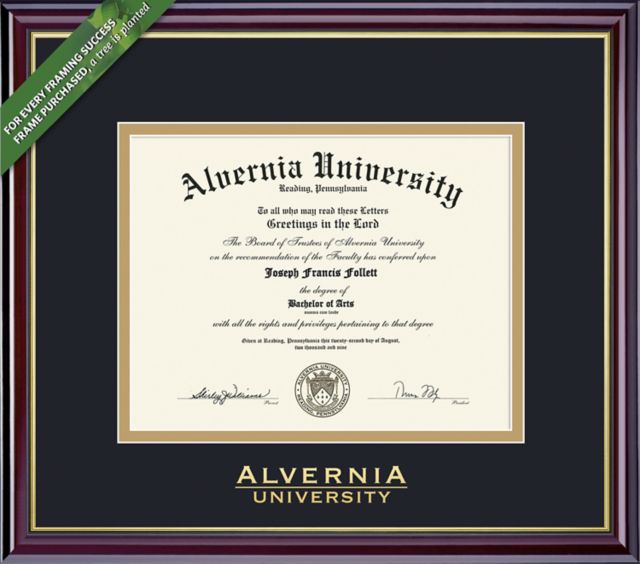 Alvernia University Bachelor/Masters Diploma Frame