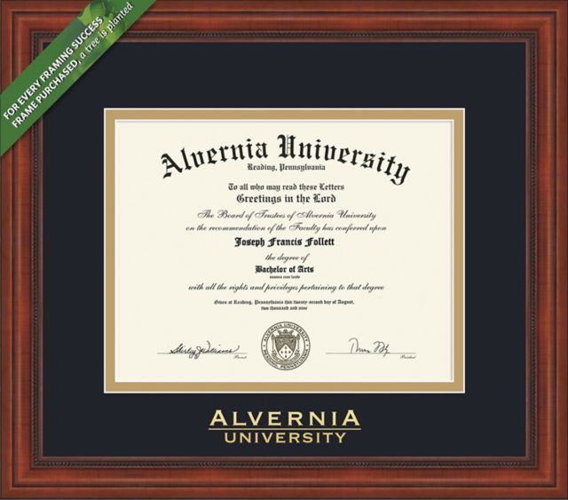 Alvernia University Millenium BA (10/08 To Pres) Diploma Frame -ONLINE ONLY