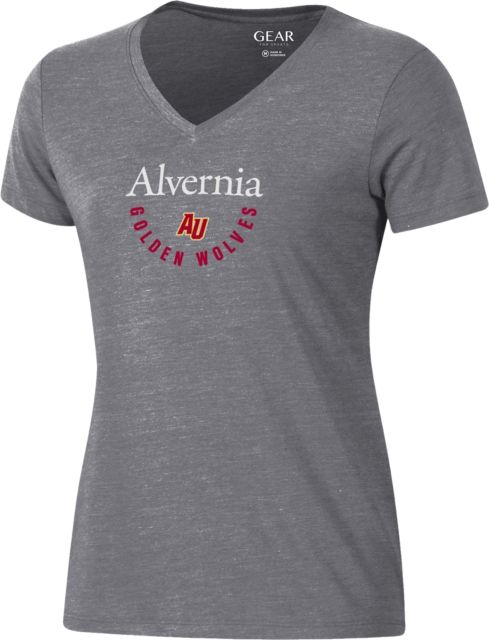 Alvernia University Golden Wolves Women's V-Neck Short Sleeve T-Shirt