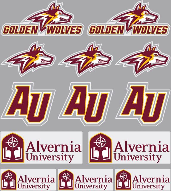 Alvernia University Golden Wolves Sticker Sheet