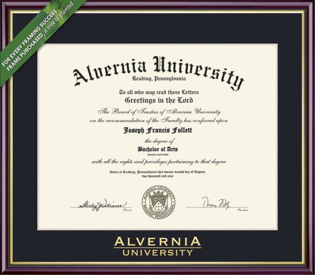 Alvernia University 8.5'' x 11'' Value Price Academic Diploma Frame