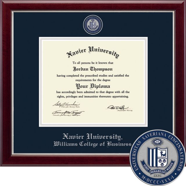 Xavier University Dimensions Plus Diploma Frame. Bachelors