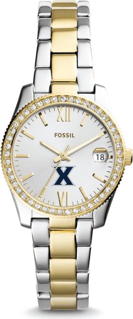 scarlette three hand day date two tone stainless steel watch