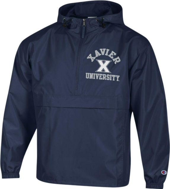 Xavier University Navy Blue and White Satin Jacket