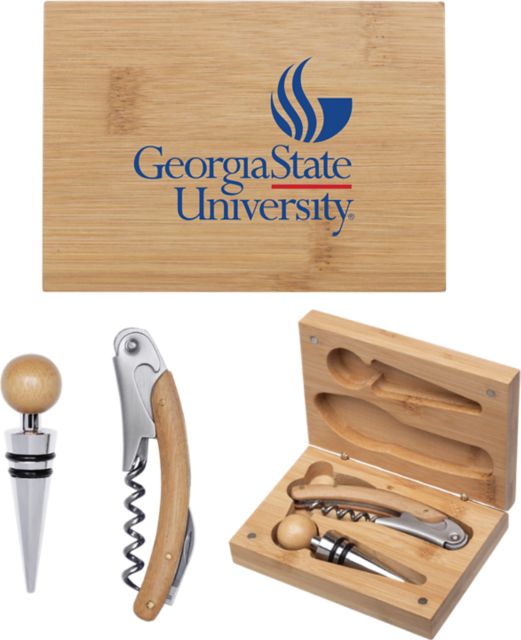Georgia State University Bamboo Wine Tool Set