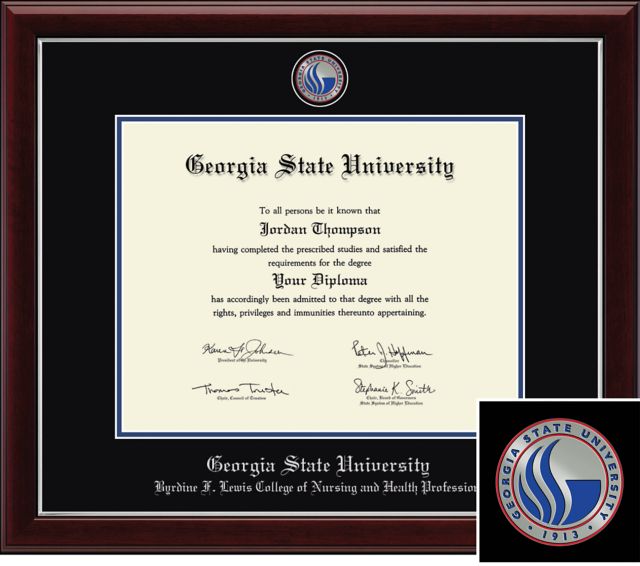 Georgia State University Church Hill Classics, Masterpiece; 11x14 H Bachelors/Masters,    Byrdine F. Lewis College of Nursing and Health Professions Diploma Frame - ONLINE ONLY
