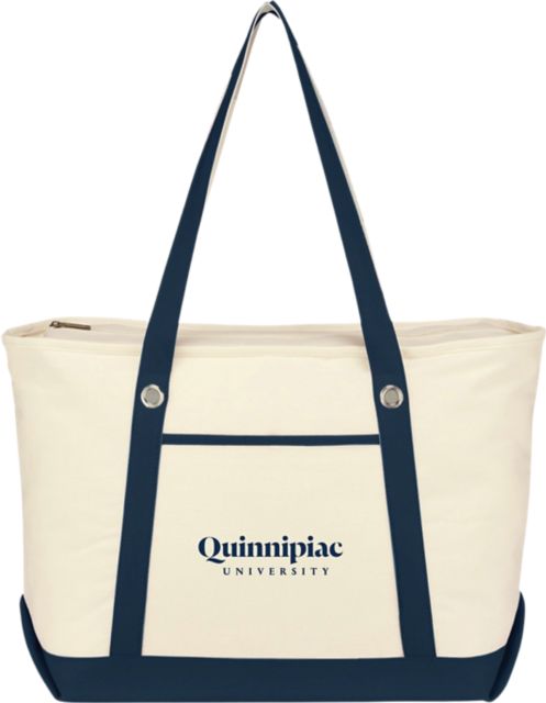 Quinnipiac University Canvas Zipper Tote Bag