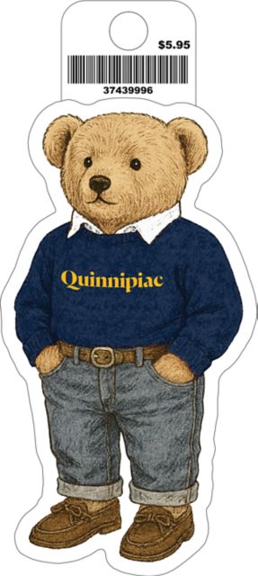 Quinnipiac University Teddy Bear Vinyl Sticker