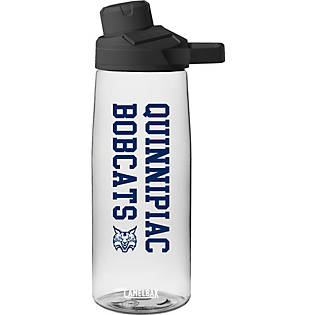 Glass Water with Silicone Sleeve-20 oz.-Pink Quinnipiac University 