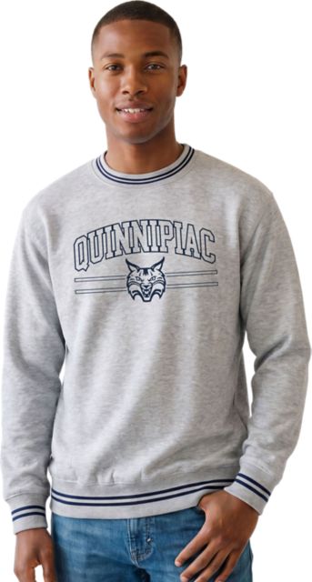 Quinnipiac University Bobcats Striped Ribbed Crewneck Sweatshirt