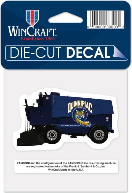 Quinnipiac University 4'' x 4'' Zamboni Diecut Decal