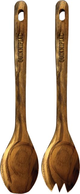 Quinnipiac University Teak Fork and Spoon Set