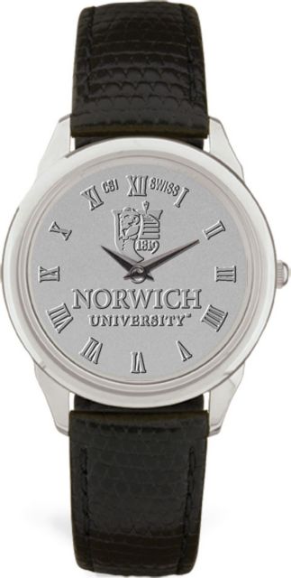 Men's Silver Wristwatch with Black Leather Band - ONLINE ONLY