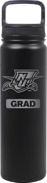 24 oz Matte Black Stainless Steel Water Bottle Grad