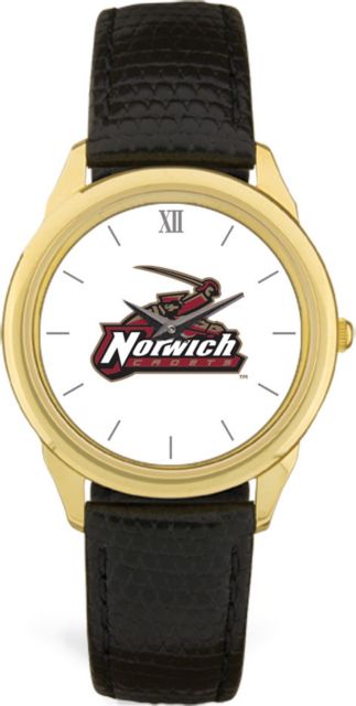 CSI Men's Black Leather  Wristwatch  (Gift Boxed) With Colored Medallion - ONLINE ONLY