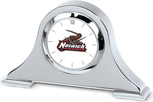 CSI Silver Napoleon Desk Clock With Colored Medallion - ONLINE ONLY