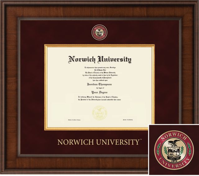 Norwich University 8.5x11 Prestige Diploma Frame