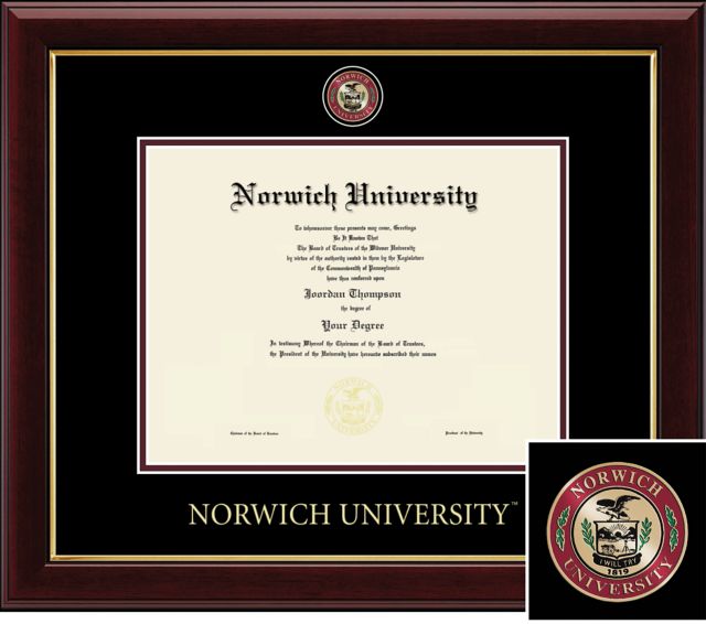 Norwich University 8.5x11 Masterpiece Diploma Frame