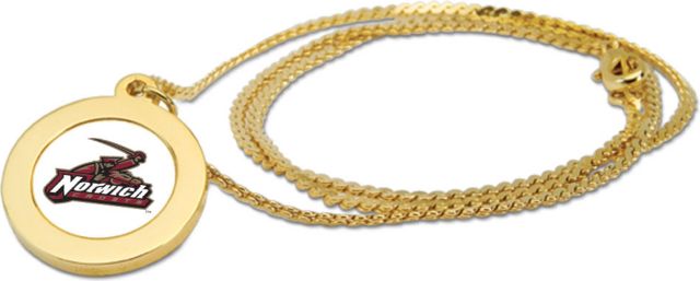 CSI Gold Pendant Necklace With Colored Medallian - ONLINE ONLY