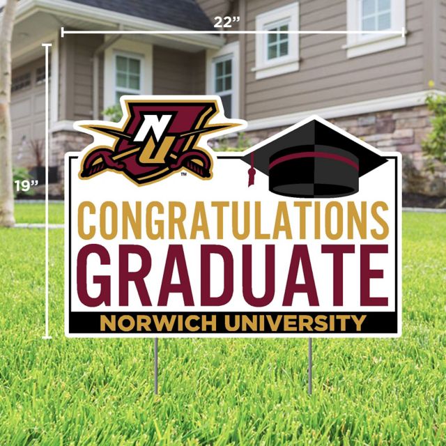 Norwich University Grad Lawn Sign