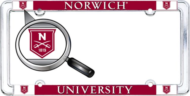 Norwich University Thin Dome License Plate Frame