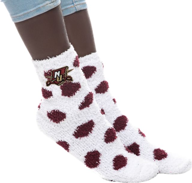 Norwich University Fuzzy Dot Socks
