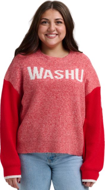 Washington University Women's Oversized Two-Toned Ribbed Sweater