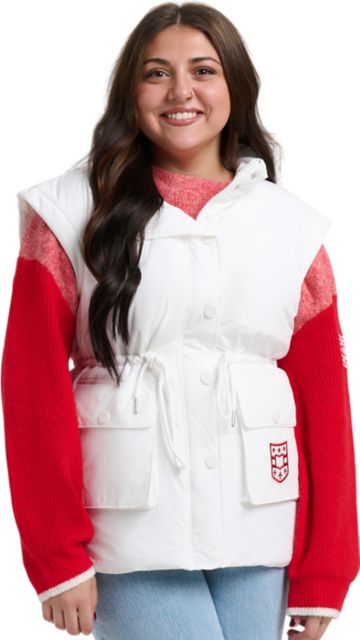 Washington University Women's Lightweight Oversized Drawstring Puffer Vest
