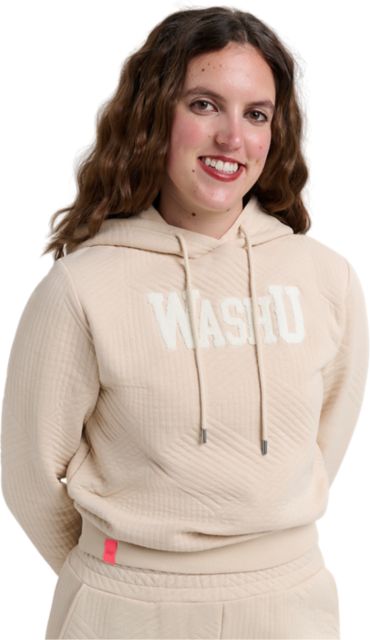 Washington University Women's Quilted Hooded Sweatshirt With Chenille Logo