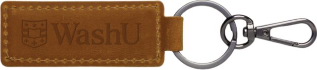 Washington University Leather Keychain