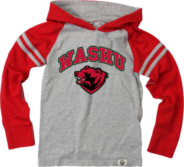 Washington University Bears Toddler Boys Raglan Hooded Long Sleeve Shirt