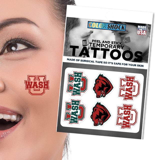 Washington University Bears Peel-and-Stick Temporary Tattoos