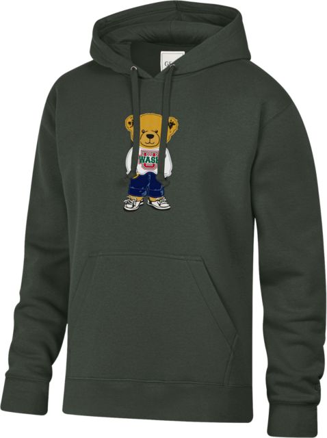 Washington University Teddy Big Cotton Hooded Sweatshirt