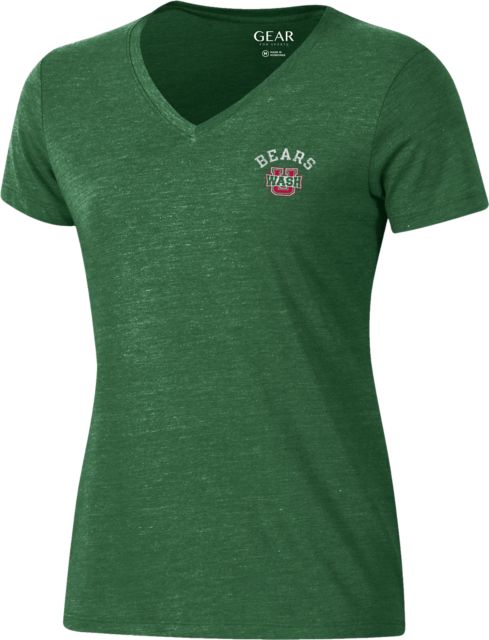 Washington University Bears Women's V-Neck Short Sleeve T-Shirt