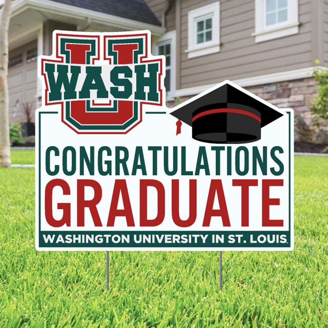 Washington University Grad Lawn Sign with Stakes