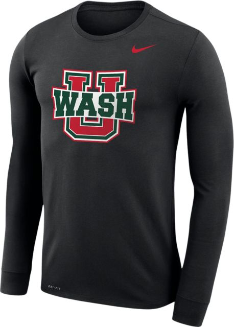 Washington University Bears Dri-Fit Long Sleeve T-Shirt | Nike | Black | Medium